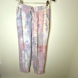 NWT Hem & Thread Tie Dye Purple Pink Drawstring Pants Boho Women’s Sz M (29)